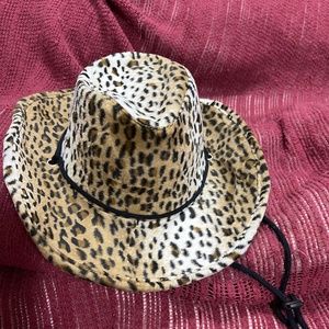 Leopard print cowboy hat
